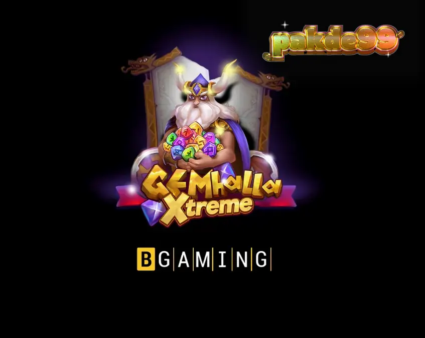 Tampilan visual slot Gemhalla Xtreme dengan tema Norse dan simbol petir Thor