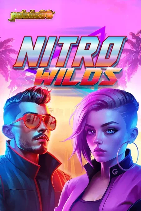 Tampilan visual neon retro dari permainan slot Nitro Wilds